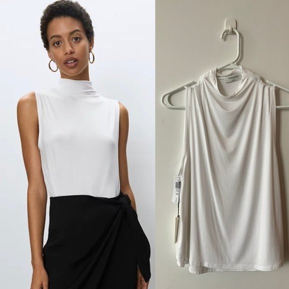 NWT Aritzia Babaton Vince Top (White, Small) - Picture 1 of 10